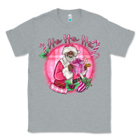Heather Grey ho ho ho pink black santa christmas Classic Tee - MaliasSmallBusiness