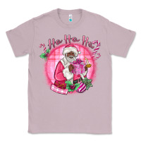 Lilac ho ho ho pink black santa christmas Classic Tee - MaliasSmallBusiness