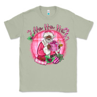 Matcha ho ho ho pink black santa christmas Classic Tee - MaliasSmallBusiness