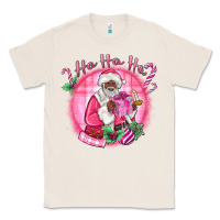 Natural ho ho ho pink black santa christmas Classic Tee - MaliasSmallBusiness