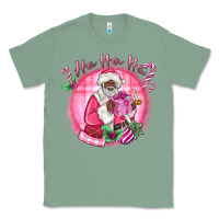 Sage ho ho ho pink black santa christmas Classic Tee - MaliasSmallBusiness