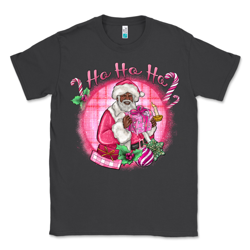 Ho Ho Ho Pink Black Santa Christmas Classic Tee by MaliasSmallBusiness | Teevron