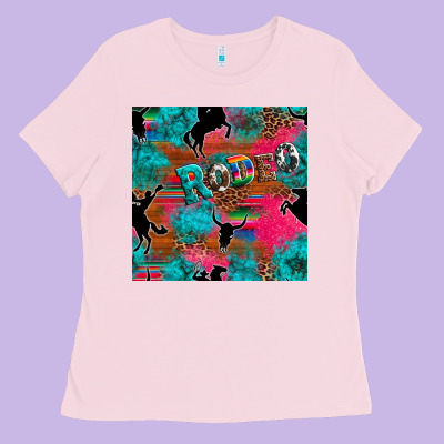 Western Rodeo Seamless Ladies Tee Designed By Artiststas