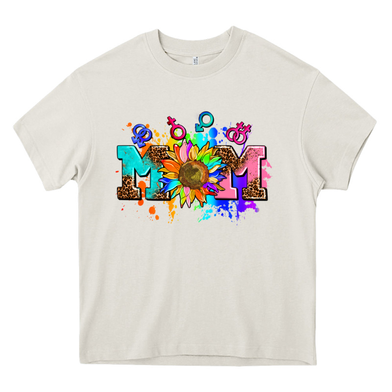 Pride Lesbian Gay Mom Sunflower Heavy Core Tee by AdoDesignShop | Teevron
