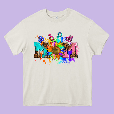 Pride Lesbian Gay Mom Sunflower Heavy Core Tee Designed By Adodesignshop