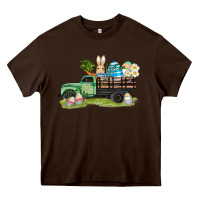 Chocolate Brown easter hunt i̇n truck Heavy Core Tee - AdoDesignShop