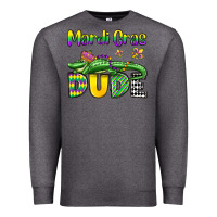Charcoal Heather mardi gras dude alligator olivia Premium Sweatshirt - OliviaCreatesArt