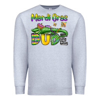 Heather Grey mardi gras dude alligator olivia Premium Sweatshirt - OliviaCreatesArt