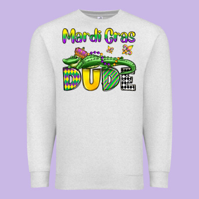 Mardi Gras Dude Alligator Olivia Premium Sweatshirt Designed By Oliviacreatesart