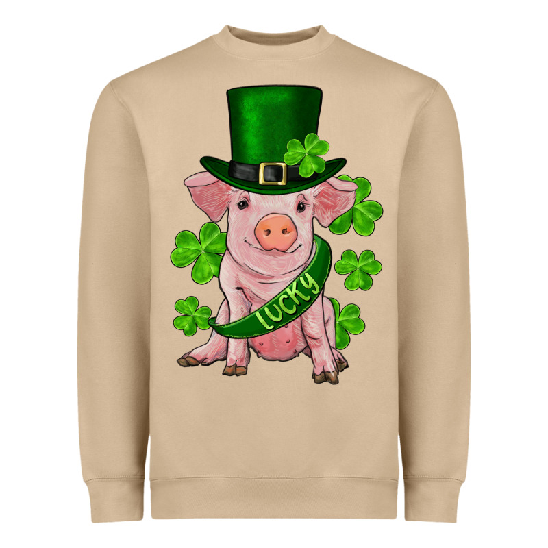 St. Patrick's Day Lucky Baby Pig Heavyweight Sweatshirt by RanaPortraitStore | Teevron