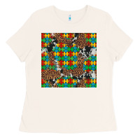 Bone western autism seamless pattern Ladies Tee - Artiststas