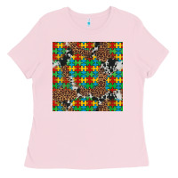 Bubblegum Pink western autism seamless pattern Ladies Tee - Artiststas