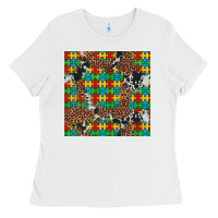 White western autism seamless pattern Ladies Tee - Artiststas