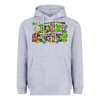 Heather Grey Lucky hunter St. Patrick's Day Heavyweight Hoodie - OliviaCreatesArt