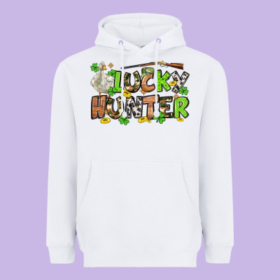 Lucky Hunter St. Patrick's Day Heavyweight Hoodie Designed By Oliviacreatesart