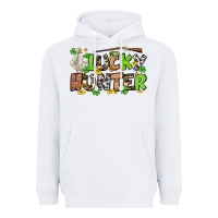 White Lucky hunter St. Patrick's Day Heavyweight Hoodie - OliviaCreatesArt