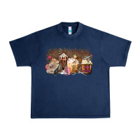 Navy Hair Dresser Coffee Cups Urban Heavy Tee - MaliasSmallBusiness