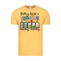 Vintage Mustard battery life of a teacher monday friday Vintage Tee - MaliasSmallBusiness