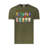 Vintage Olive battery life of a teacher monday friday Vintage Tee - MaliasSmallBusiness