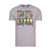 Vintage Zinc battery life of a teacher monday friday Vintage Tee - MaliasSmallBusiness