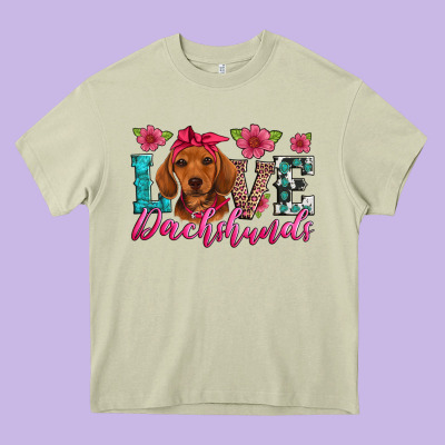 Love Dachshunds Heavy Core Tee Designed By Artiststas