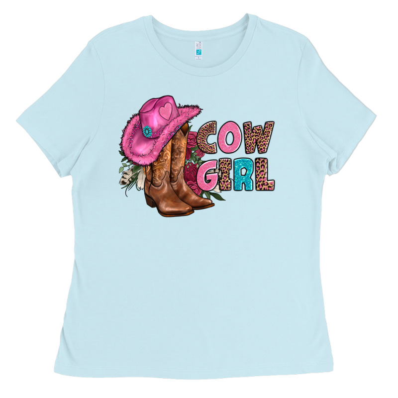 Valentine Day Boots Hat And Roses Ladies Tee by AdoDesignShop | Teevron