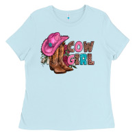 Baby Blue valentine day boots hat and roses Ladies Tee - AdoDesignShop