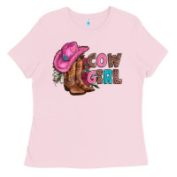 Bubblegum Pink valentine day boots hat and roses Ladies Tee - AdoDesignShop