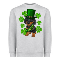 Heather Grey st. patrick's day lucky dachshund puppy Heavyweight Sweatshirt - RanaPortraitStore