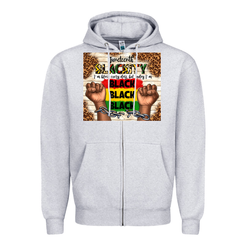 Juneteenth Blackity Black Black Black Zipper Hoodie by TumblerDesignByShophia | Teevron