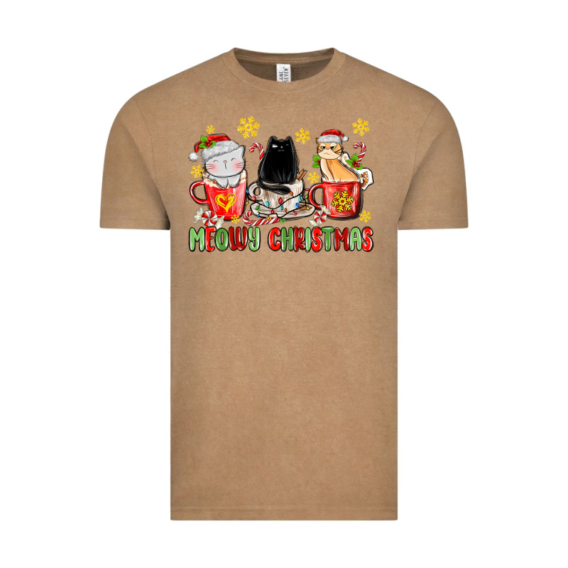 Meowy Christmas Cats Coffee Cups Vintage Tee by MaliasSmallBusiness | Teevron