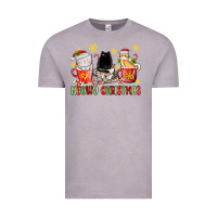 Vintage Zinc meowy christmas cats coffee cups Vintage Tee - MaliasSmallBusiness