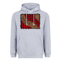 Leopard Buffalo Plaid Background Heavyweight Hoodie | Teevron