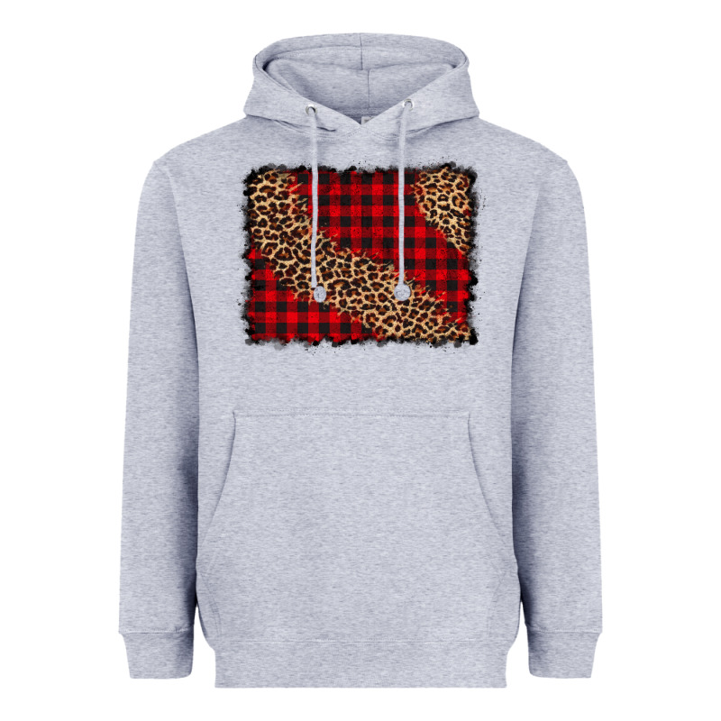 Leopard Buffalo Plaid Background Heavyweight Hoodie by CowCowDesign | Teevron