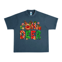 Midnight Navy Oh deer Reindeer Urban Heavy Tee - NancyCooperArtShop