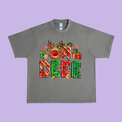 Oh Deer Reindeer Urban Heavy Tee Designed By Nancycooperartshop