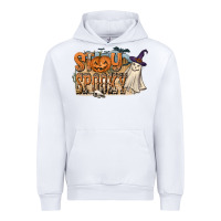 White Stay Spooky Urban Hoodie - CowhideDigitalArt