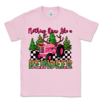 Bubblegum Pink nothing runs like a reindeer Classic Tee - MaliasSmallBusiness