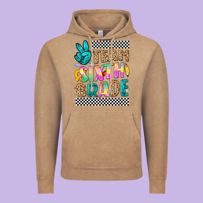 Team Sixth Grade Vintage Hoodie Designed By Nancycooperartshop