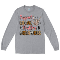 Heather Grey support local hustlers and dreamers Long Sleeve Tee - Artiststas