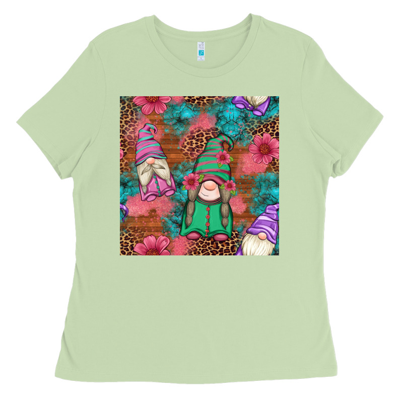 Floral Easter Gnomes Seamless Pattern Ladies Tee by Artiststas | Teevron