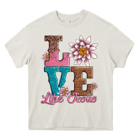 Cream valentines day love like jesus Heavy Core Tee - AdoDesignShop