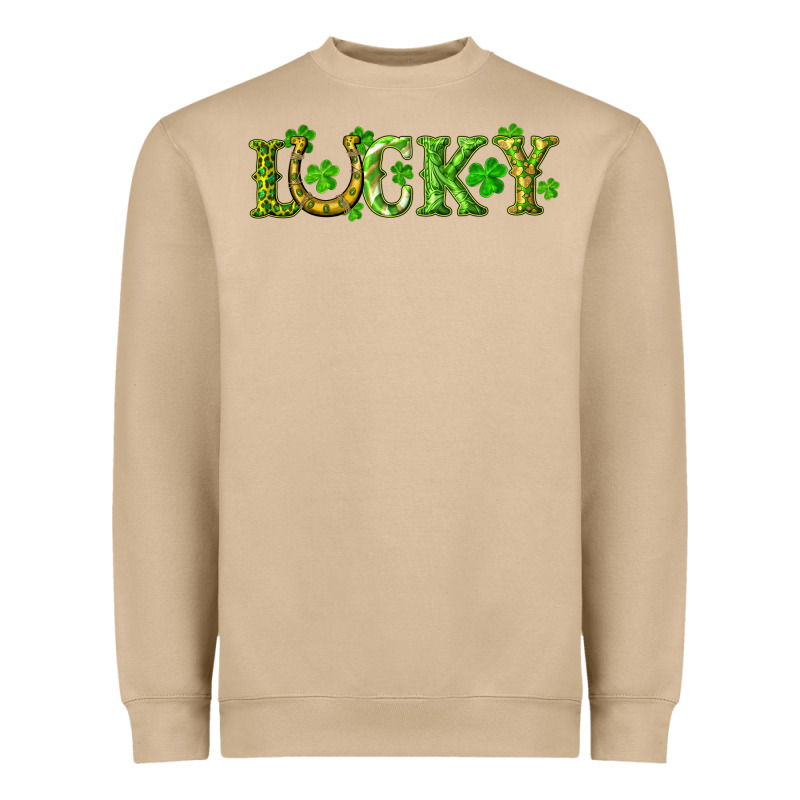 St. Patrick's Day Lucky With Clovers And Horseshoe Heavyweight Sweatshirt by RanaPortraitStore | Teevron
