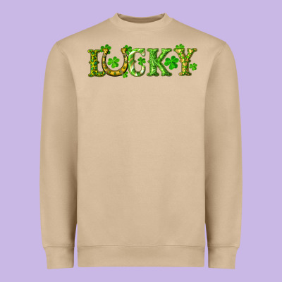 St. Patrick's Day Lucky With Clovers And Horseshoe Heavyweight Sweatshirt Designed By Ranaportraitstore