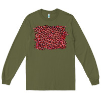 Army Green pink leopard background Long Sleeve Tee - RanaPortraitStore