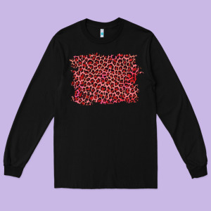 Pink Leopard Background Long Sleeve Tee Designed By Ranaportraitstore