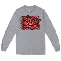 Heather Grey pink leopard background Long Sleeve Tee - RanaPortraitStore