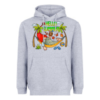 Heather Grey Hello Summer Heavyweight Hoodie - CowCowDesign