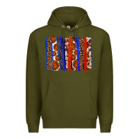 Army Green Basketball brushstroke Premium Hoodie - HowdyJamesFarm