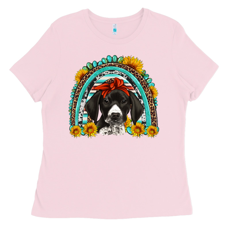 German Shorthaired Pointer Western Rainbow Ladies Tee by Artiststas | Teevron